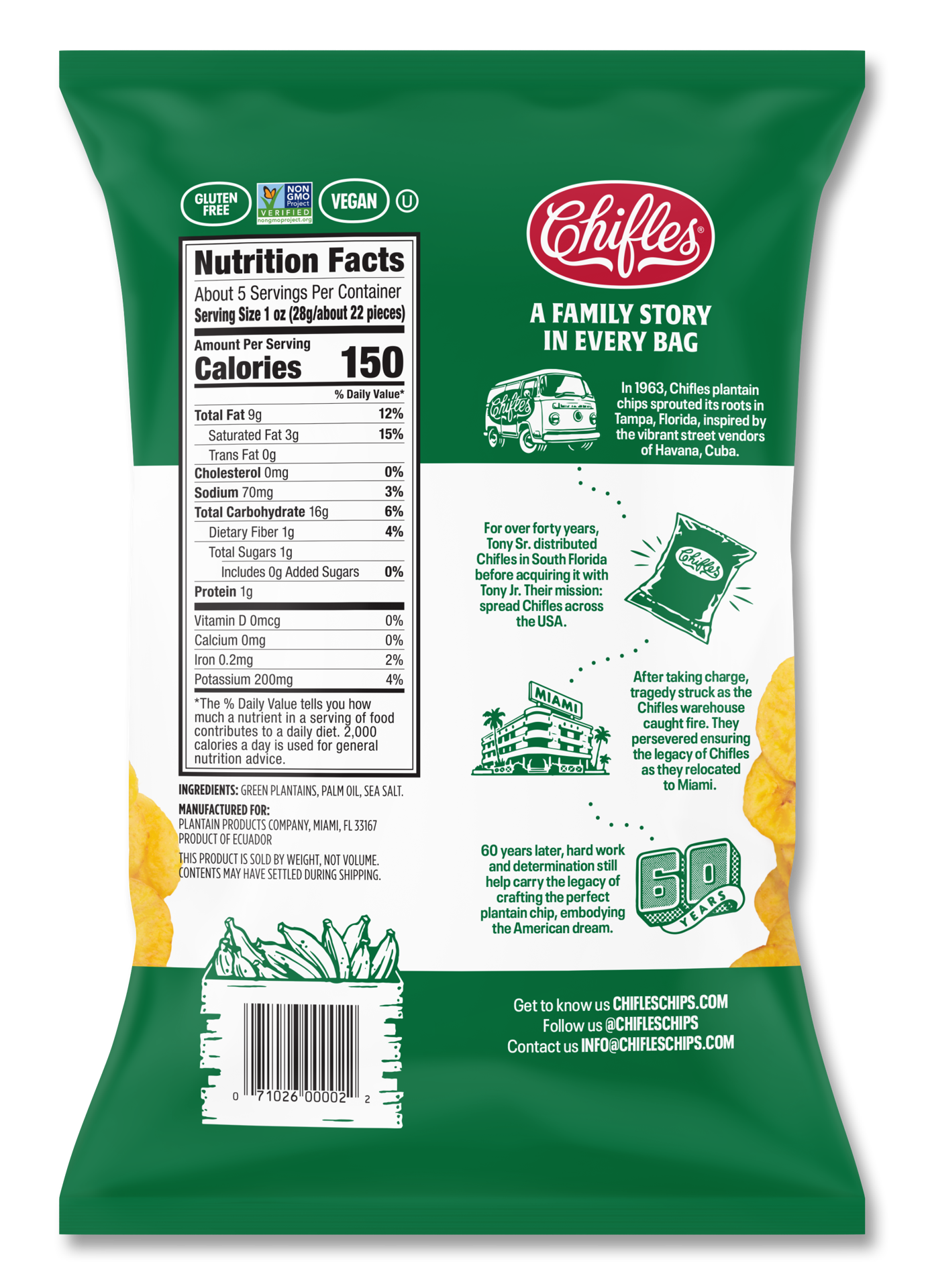 slide 2 of 2, Chifles Original Plantain Chips 5 oz, 5 oz