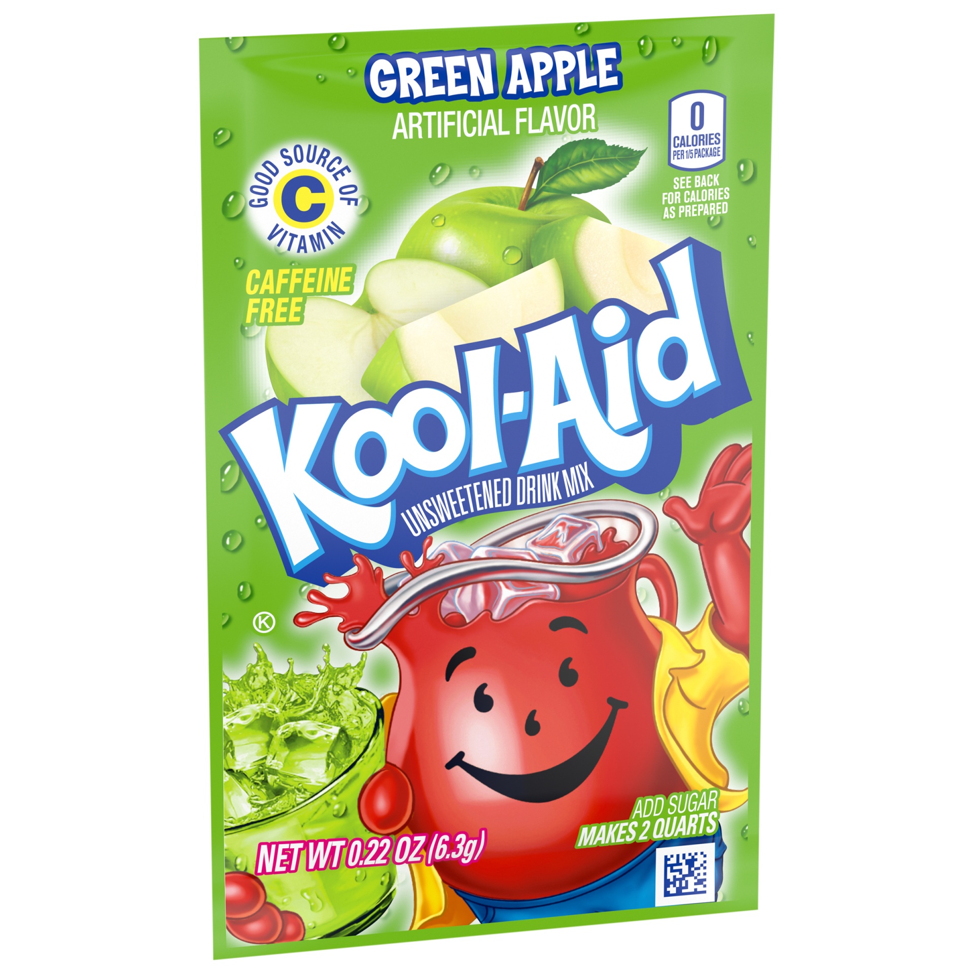 slide 2 of 6, Kool-Aid Unsweetened Green Apple Artificially Flavored Powdered Soft Drink Mix, 0.22 oz