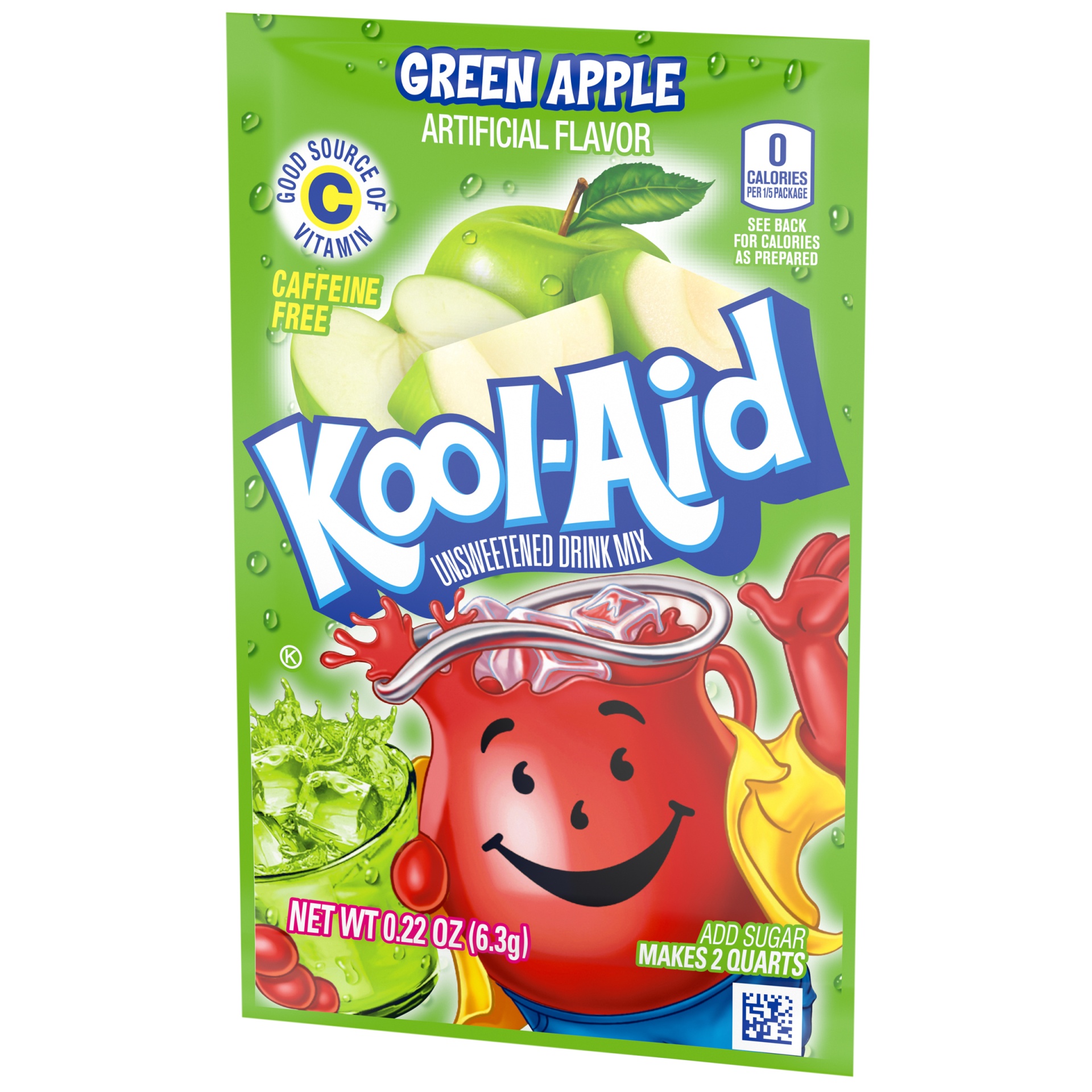 slide 3 of 6, Kool-Aid Unsweetened Green Apple Artificially Flavored Powdered Soft Drink Mix, 0.22 oz