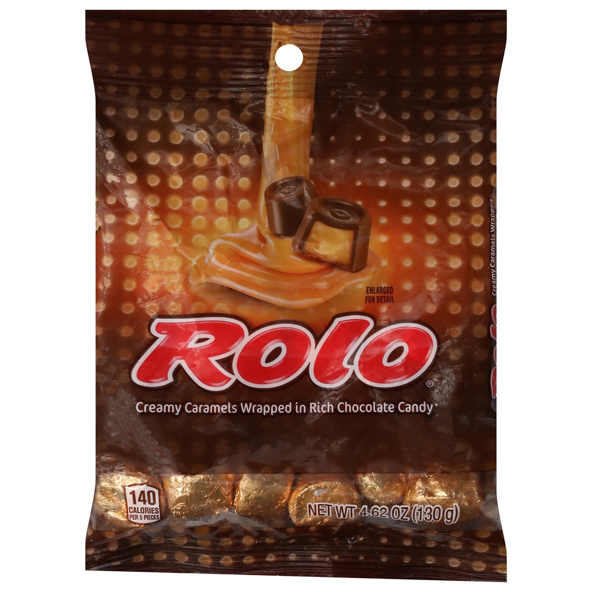 slide 1 of 9, Rolo Chewy Caramels In Milk Chocolate Miniatures (Bag), 4.62 oz