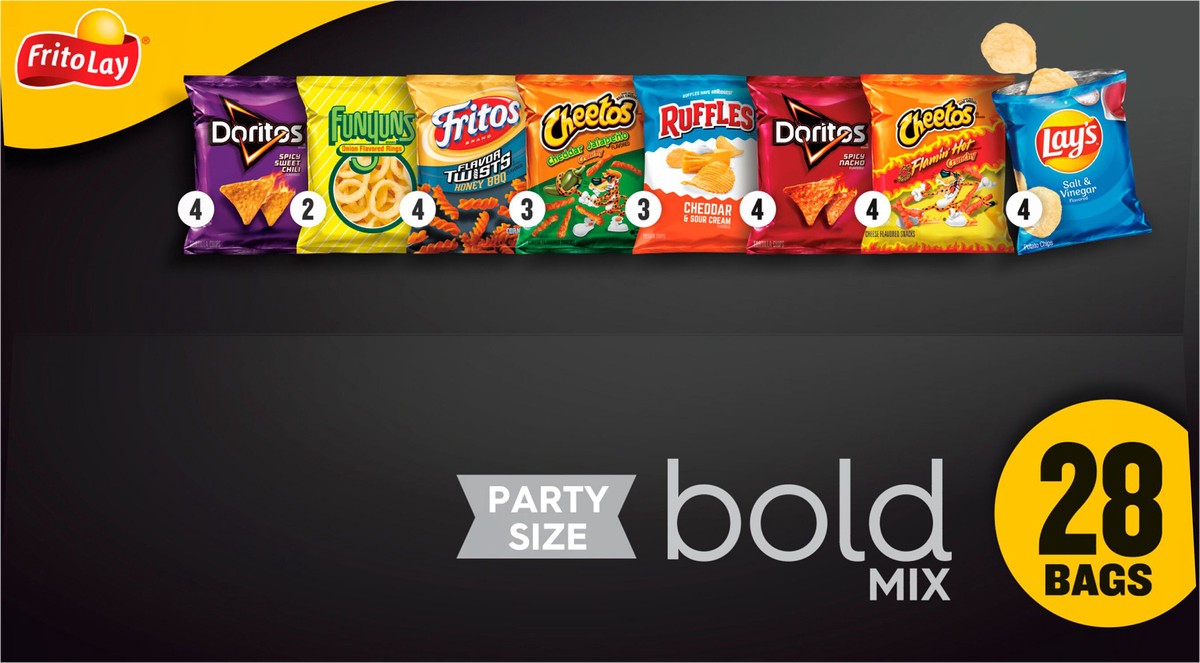 slide 2 of 9, Frito-Lay Bold Mix, Party Size, 28 ct