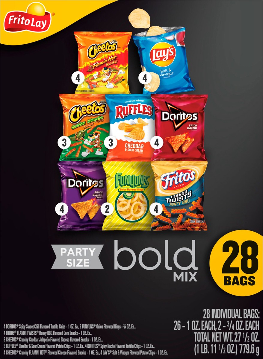 slide 4 of 9, Frito-Lay Bold Mix, Party Size, 28 ct