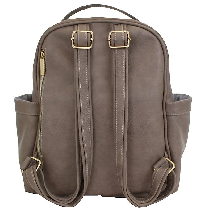 slide 3 of 6, Itzy Ritzy Mini Backpack Diaper Bag - Taupe, 1 ct