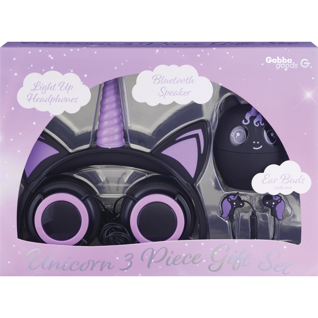 slide 1 of 1, Unicorn Gift Set Black & Purple, 1 ct
