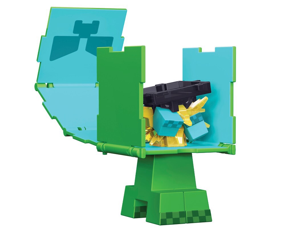 slide 6 of 6, Minecraft Flippin Figs Creeper Charged Creeper Action Figure, 1 ct