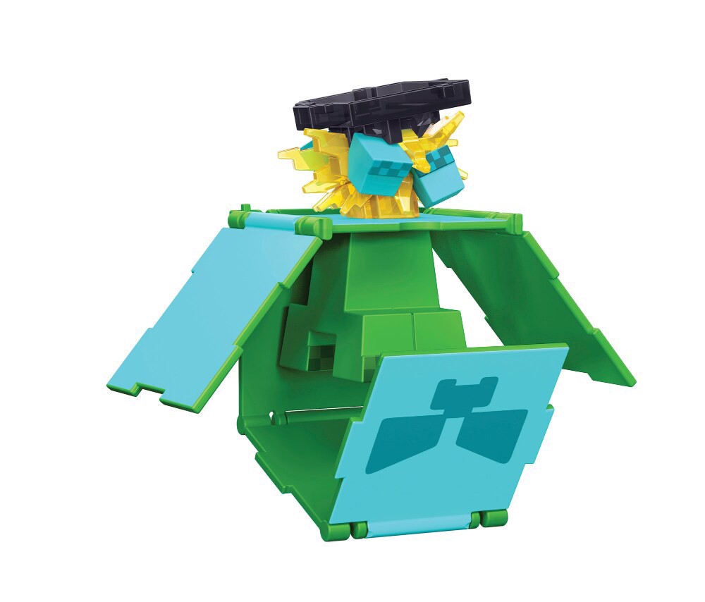 slide 2 of 6, Minecraft Flippin Figs Creeper Charged Creeper Action Figure, 1 ct