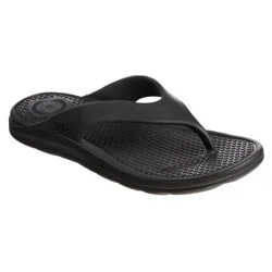 Totes Everywear Ara Thong, Black, Size 12