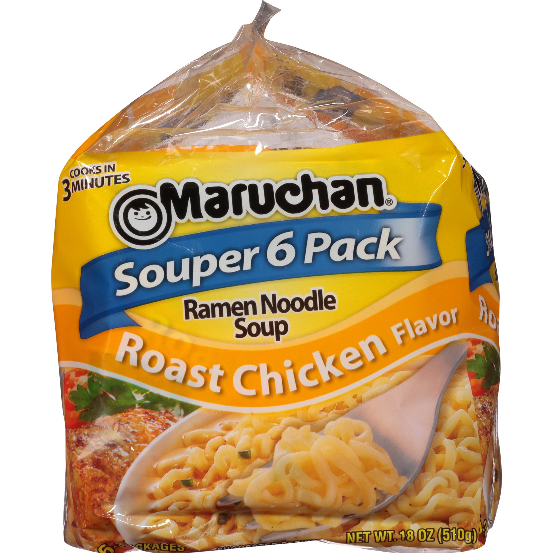 slide 4 of 8, Maruchan Roast Chicken Flavor Ramen Noodle Soup, 6 ct; 3 oz