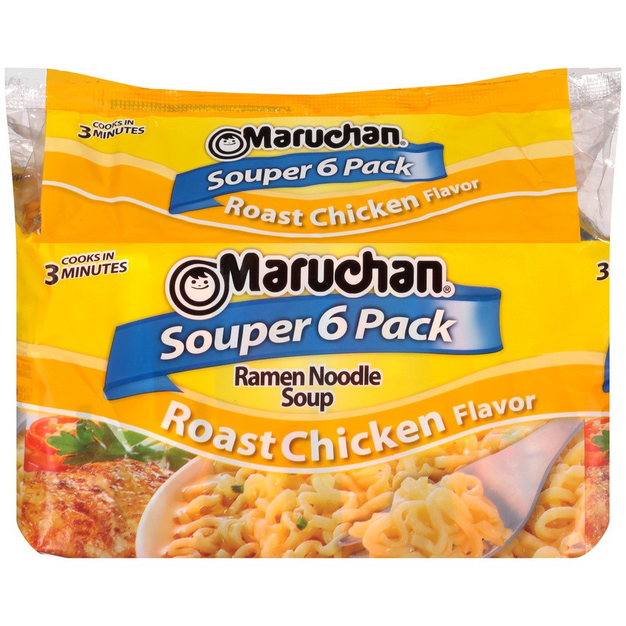 slide 1 of 8, Maruchan Roast Chicken Flavor Ramen Noodle Soup, 6 ct; 3 oz