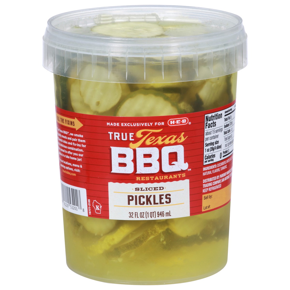 slide 14 of 14, True Texas BBQ Sliced Restaurants Pickles 32 fl oz, 32 oz