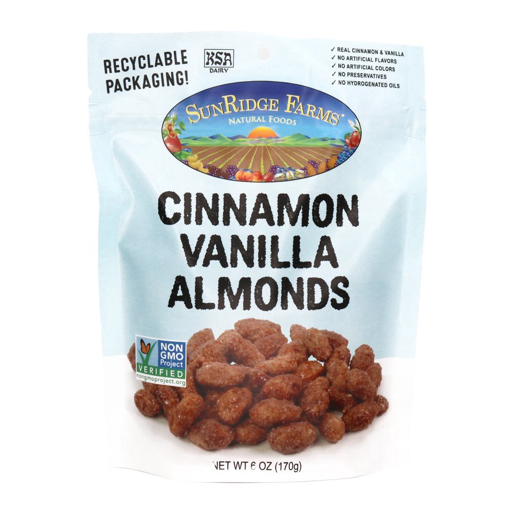 slide 1 of 1, SunRidge Farms Cinnamon Vanilla Almonds, 6 oz
