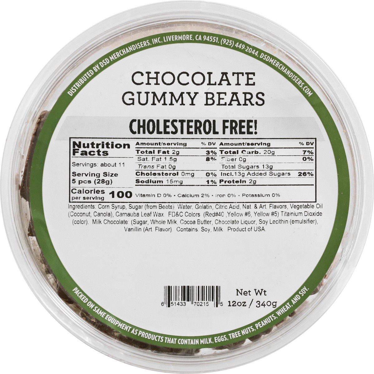 slide 6 of 9, DSD Merchandisers Chocolate Gummy Bears 12 oz, 12 oz