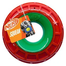 Nerf Dog 7-Inch Squeak Ring - Red/Green