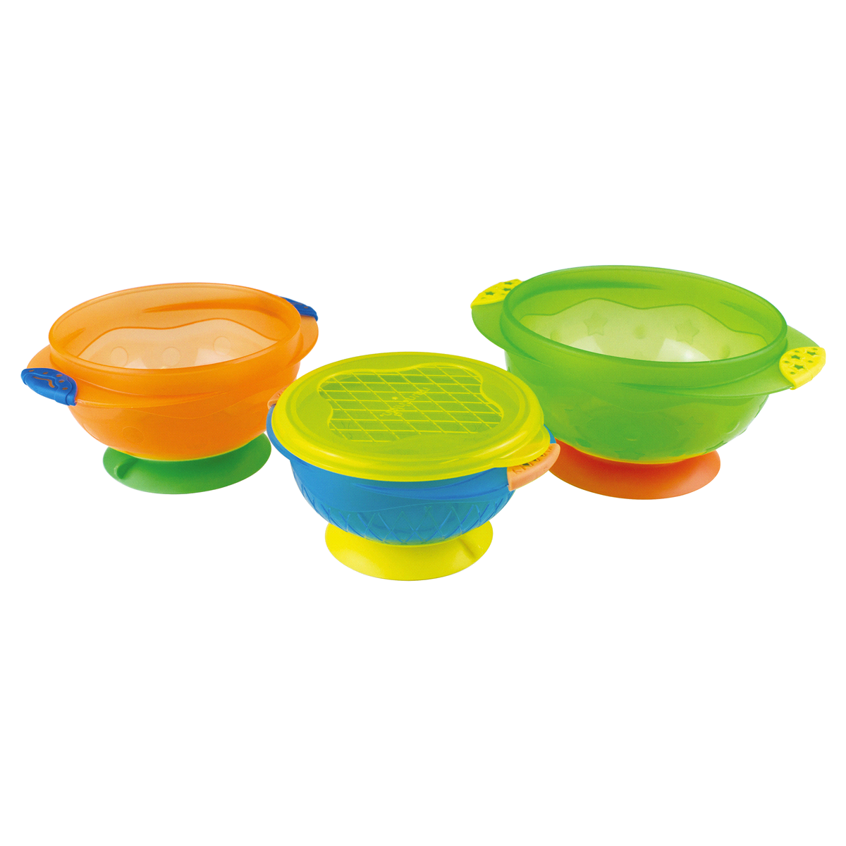 slide 2 of 3, Munchkin Stay Put Suction Bowls, 3 ct