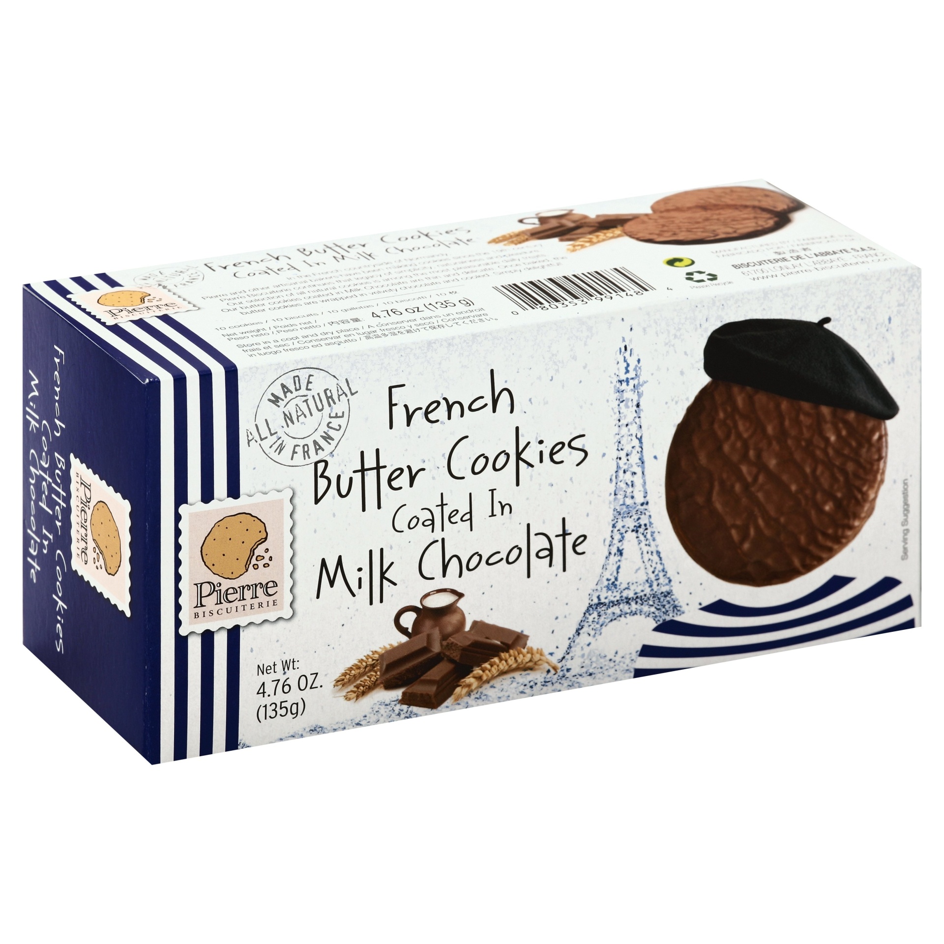 Pierre Biscuiterie French Butter Cookies Coated In Milk Chocolate 4.76