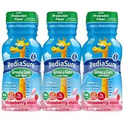 PediaSure Grow & Gain with Fiber Kids’ Nutritional Shake Strawberry Ready-to-Drink 8 fl oz Bottles