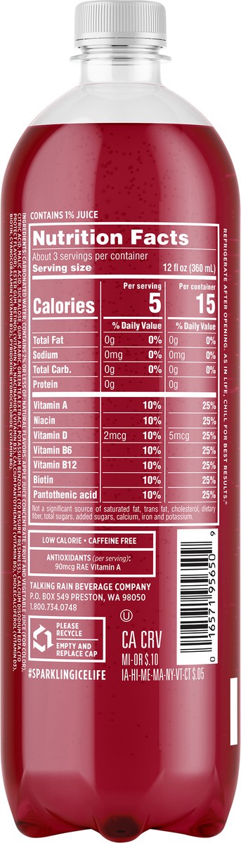 slide 7 of 7, Sparkling Ice Fruit Punch Sparkling Beverage - 1L Bottle, 1 liter