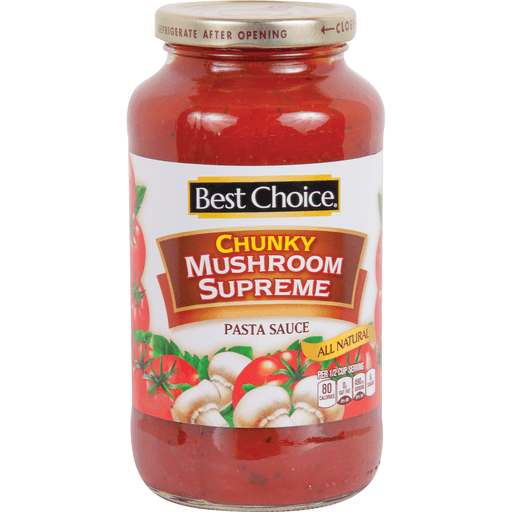 slide 1 of 1, Best Choice Chunky Mushroom Supreme Pasta Sauce, 24 oz