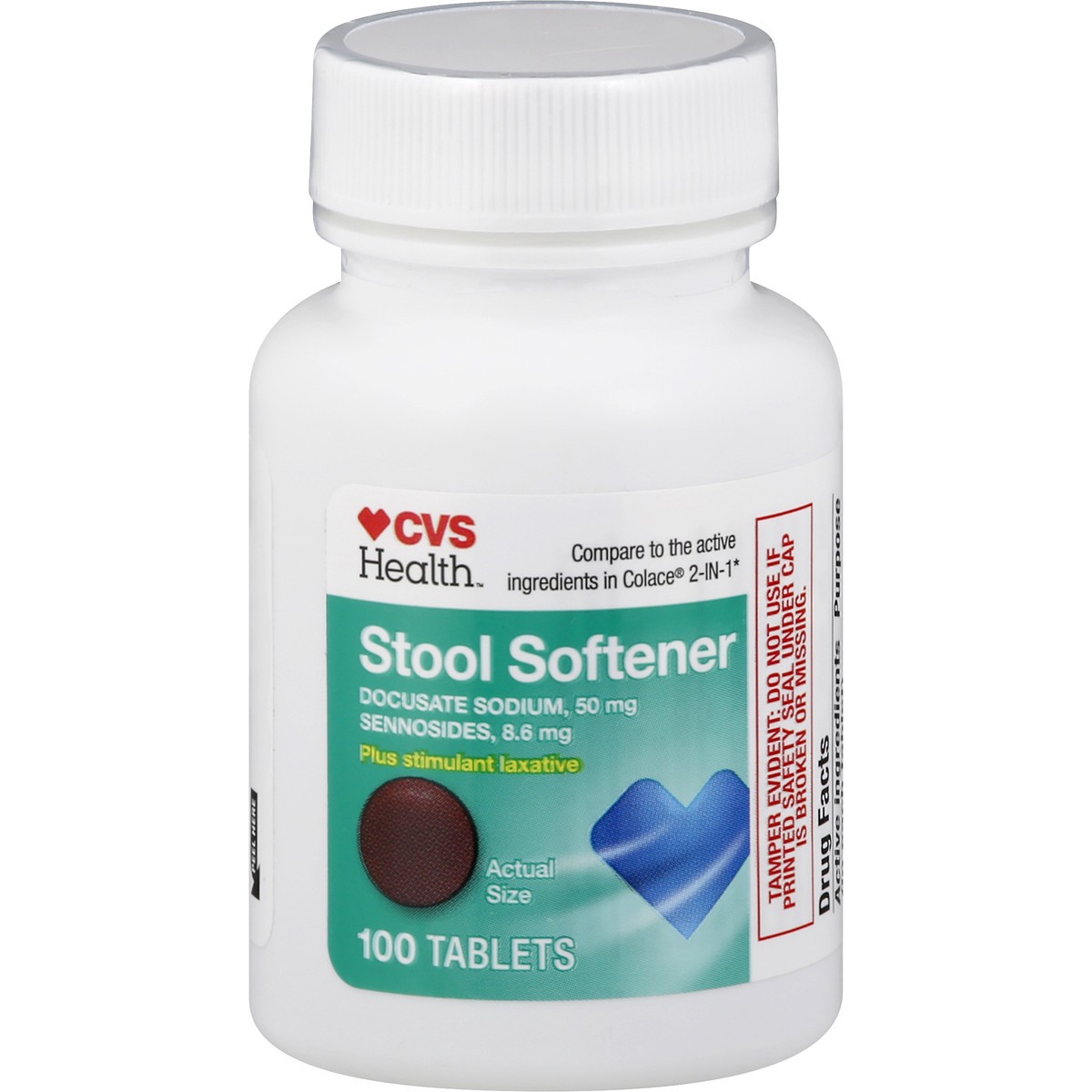 slide 3 of 8, CVS Health Stool Softener Plus Stimulant Laxative Tablets, 100 Ct, 1 ct