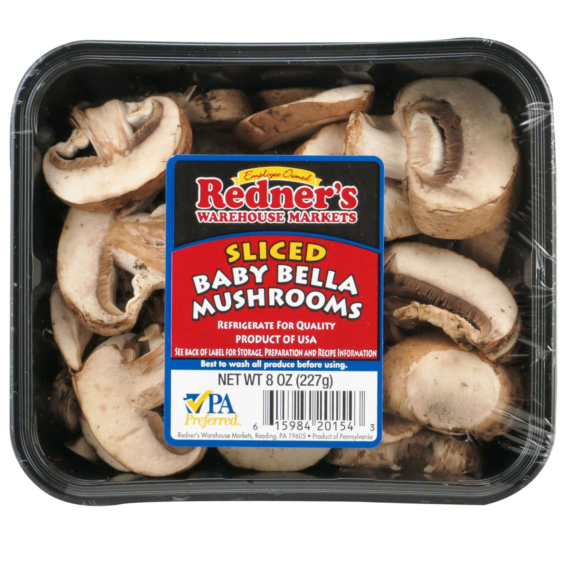 slide 1 of 1, Rwm Sliced Baby Bella Mushrooms, 1 ct