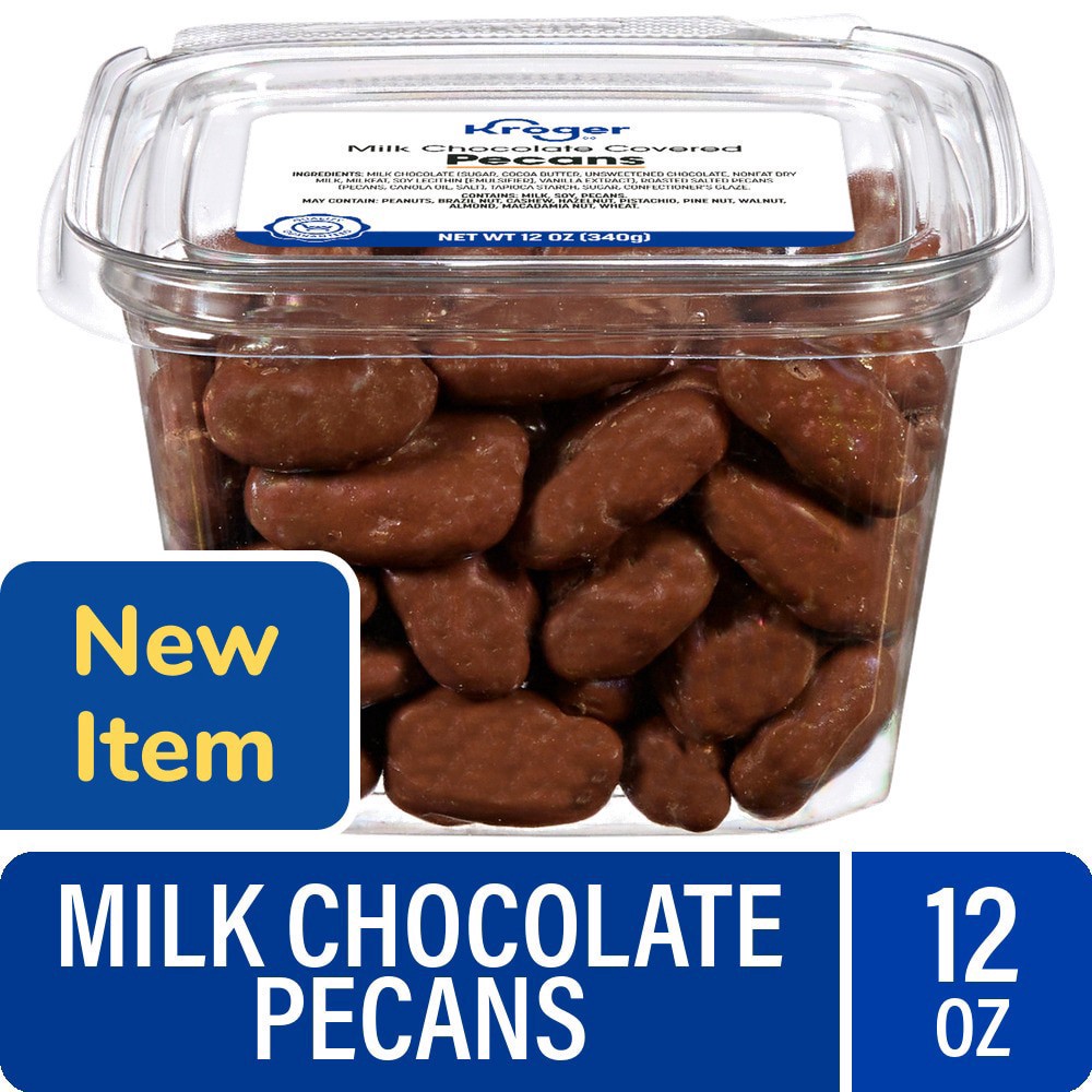 slide 1 of 1, Kroger® Milk Chocolate Covered Pecans, 12 oz
