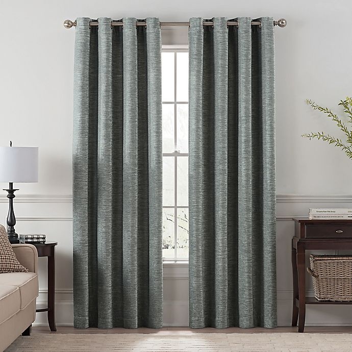 slide 1 of 4, Chantal Grommet Room Darkening Window Curtain Panel - Grey, 108 in