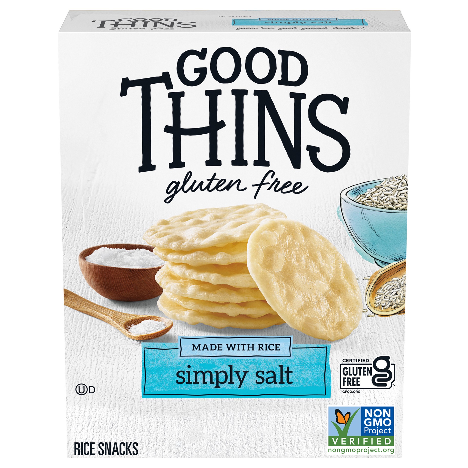 slide 1 of 9, GOOD THiNS Gluten Free Simply Salt Rice Crackers, 3.5 oz