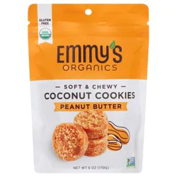 Emmy''s Organics Organic Peanut Butter Coconut Cookies, 9 count, Cookies, 6 oz Bag