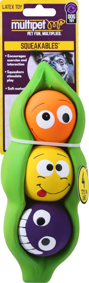 slide 10 of 10, Multipet Latex Three Peas Dog Toy, 1 ct