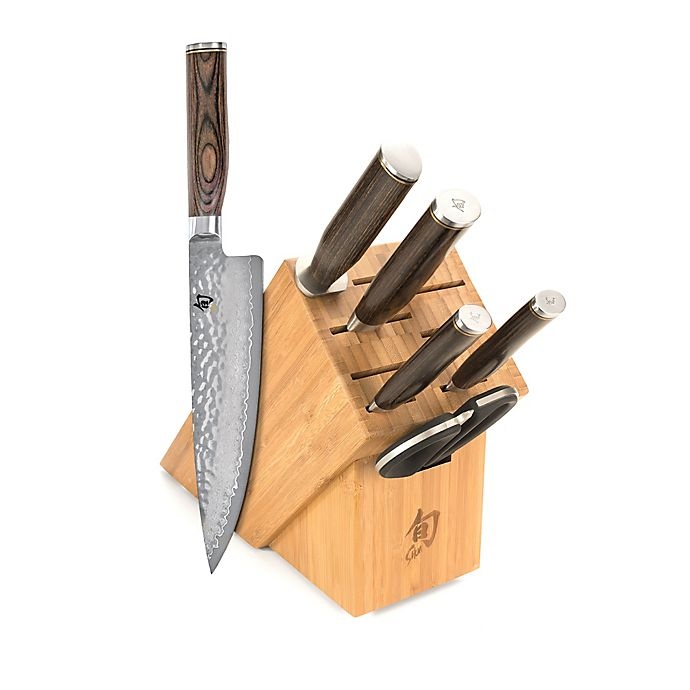 slide 1 of 1, Shun Premier Essential Knife Block Set, 7 ct