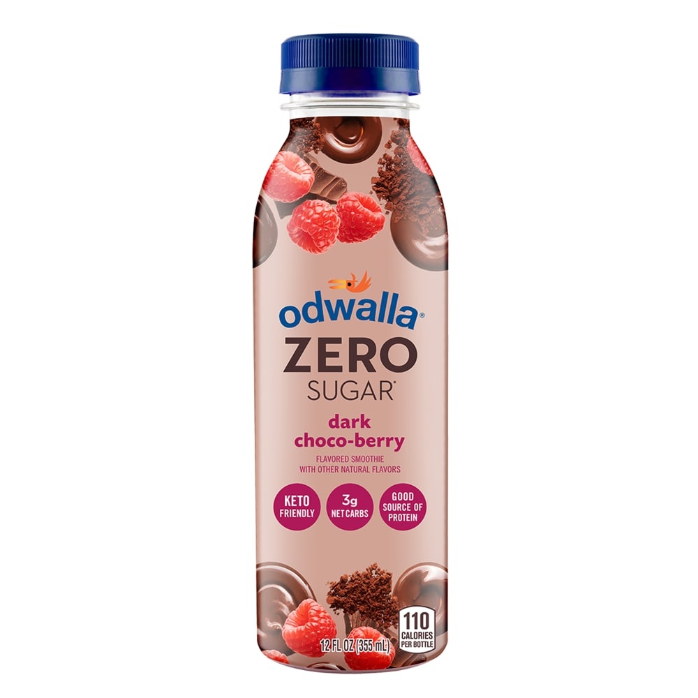 slide 1 of 1, Odwalla Zero Sugar Dark Choco-Berry Flavored Smoothie, 12 oz