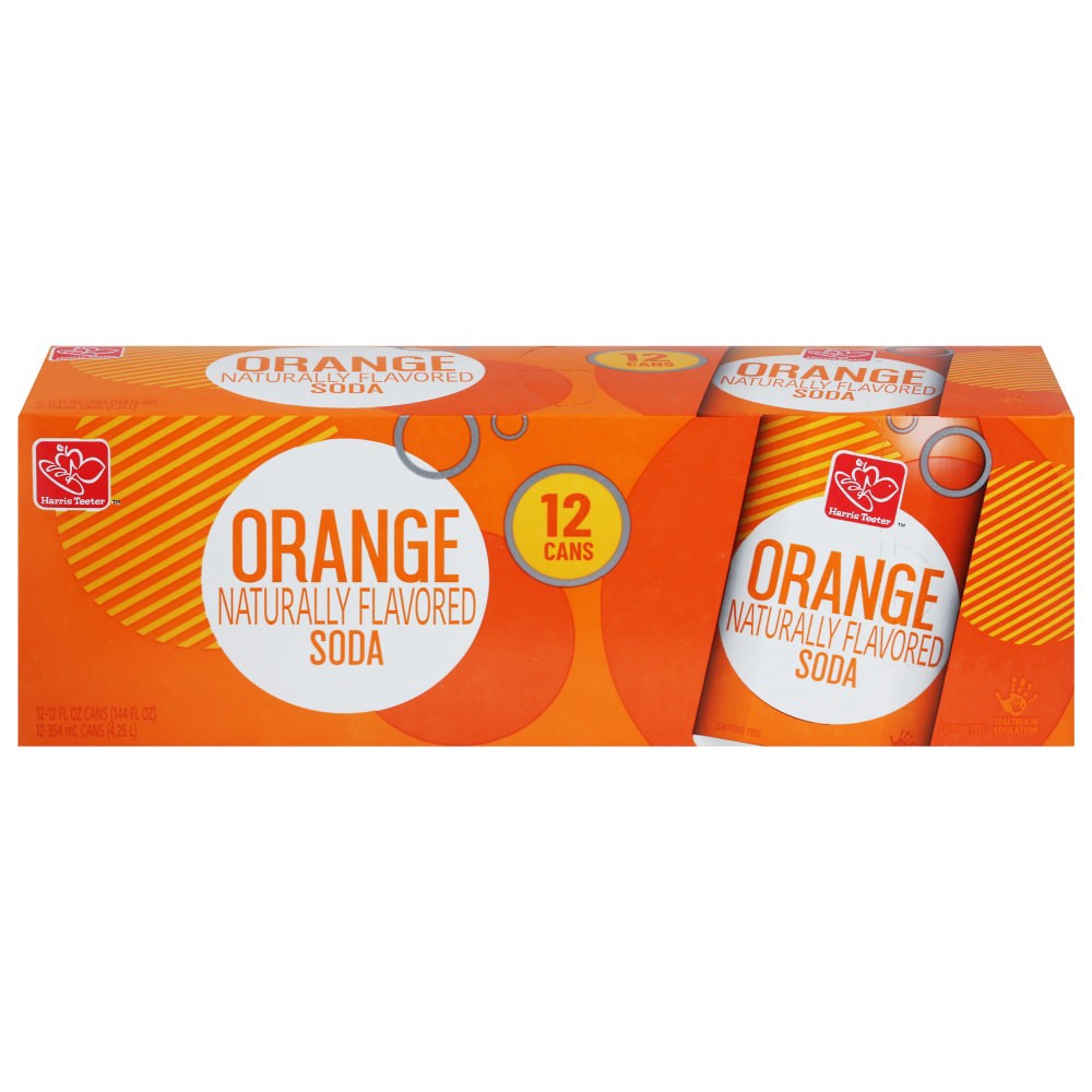 slide 1 of 6, Harris Teeter Soda - Orange - 12 ct; 12 oz, 12 ct; 12 oz