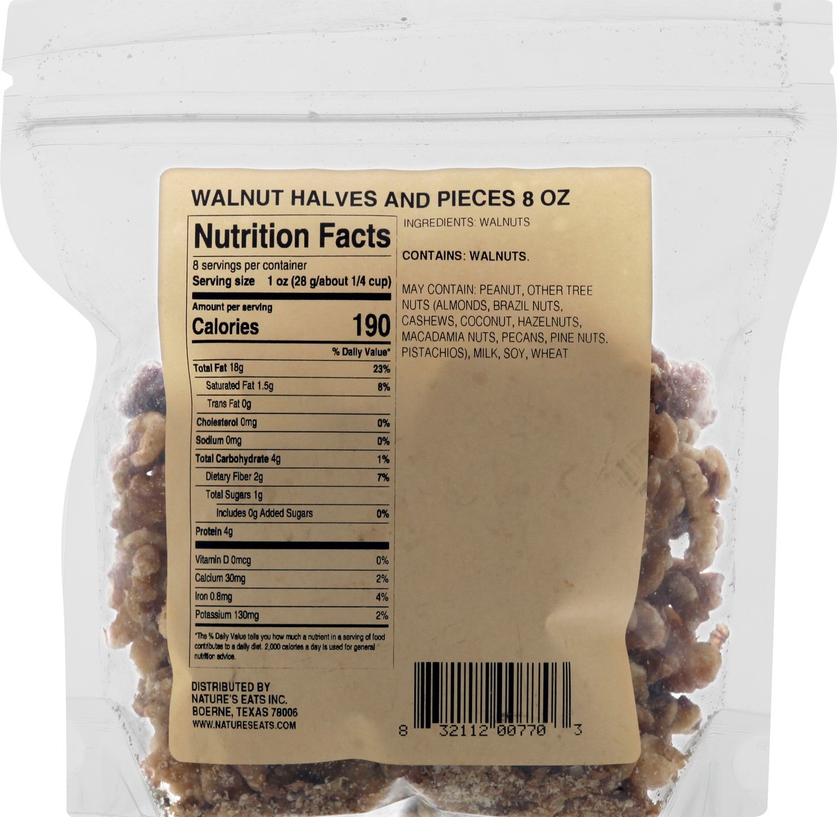 slide 3 of 11, Nature's Eats Halves & Pieces Walnut 8 oz, 8 oz