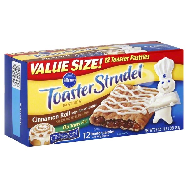 slide 1 of 4, Pillsbury Toaster Strudel Cinnamon Roll Toaster Pastries, 12 ct