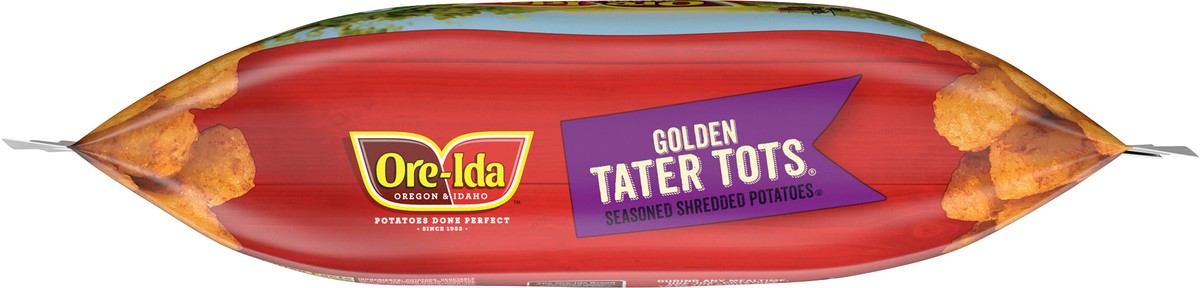 slide 4 of 13, Ore-Ida Golden Tater Tots Seasoned Shredded Frozen Potatoes Value Size, 8 lb Bag, 