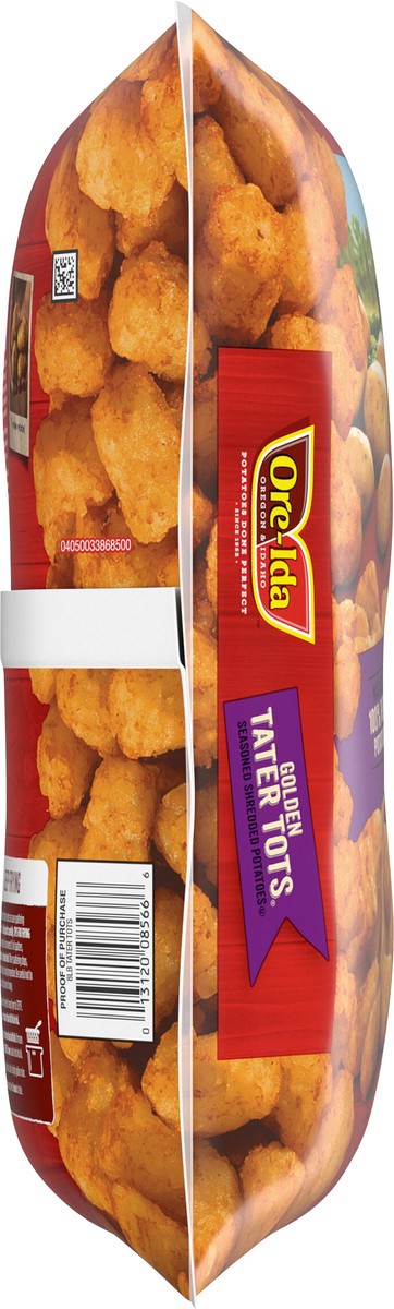 slide 6 of 13, Ore-Ida Golden Tater Tots Seasoned Shredded Frozen Potatoes Value Size, 8 lb Bag, 