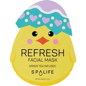 slide 1 of 1, SPA LIFE Spalife Green Tea Infused Easter Chick Refresh Facial Mask, 1 ct