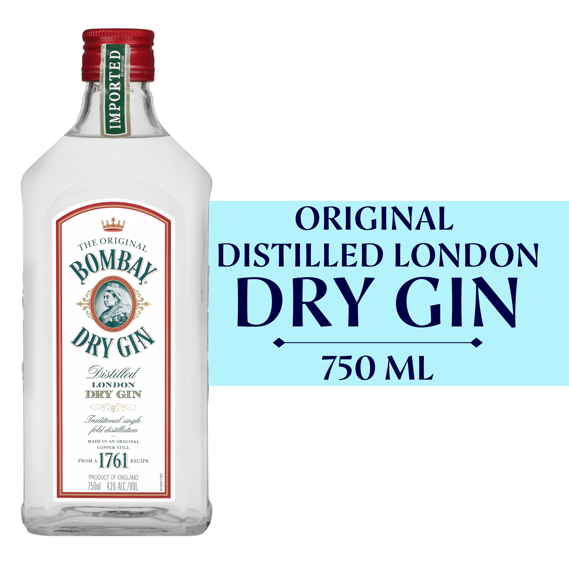 slide 1 of 4, Bombay Distilled London Dry Gin 43% 75Cl/750Ml, 750 ml