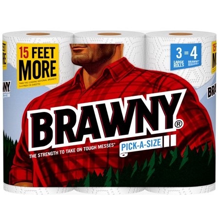 slide 1 of 1, Brawny White Pick-A-Size Paper Towels, 261 ct