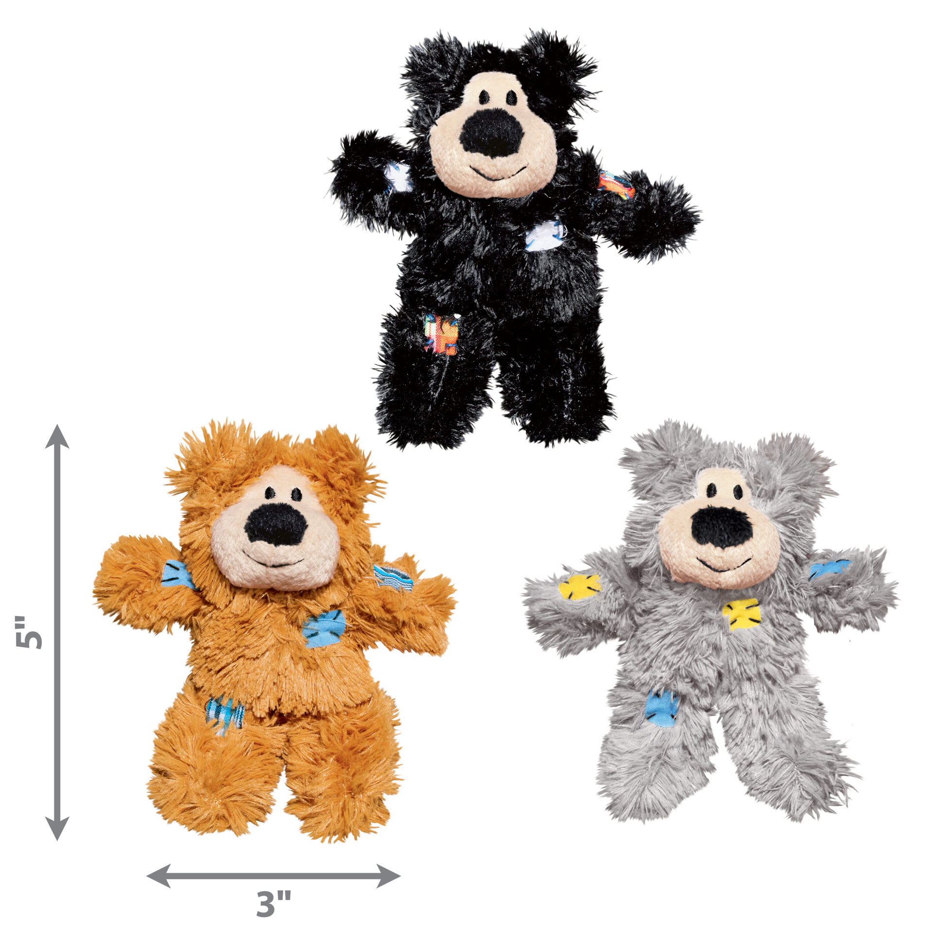 slide 3 of 4, KONG Softies Patchwork Bear Assorted, 1 ct