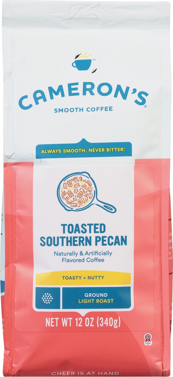 slide 3 of 9, Cameron's Coffee Roasted Ground Coffee Bag, Flavored, Toasted Southern Pecan, 12oz, 12 oz