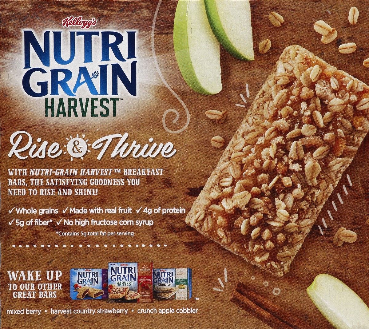slide 6 of 6, Kellogg's Nutri Grain Harvest Apple Cinnamon Breakfast Bars, 5 ct; 8.8 oz