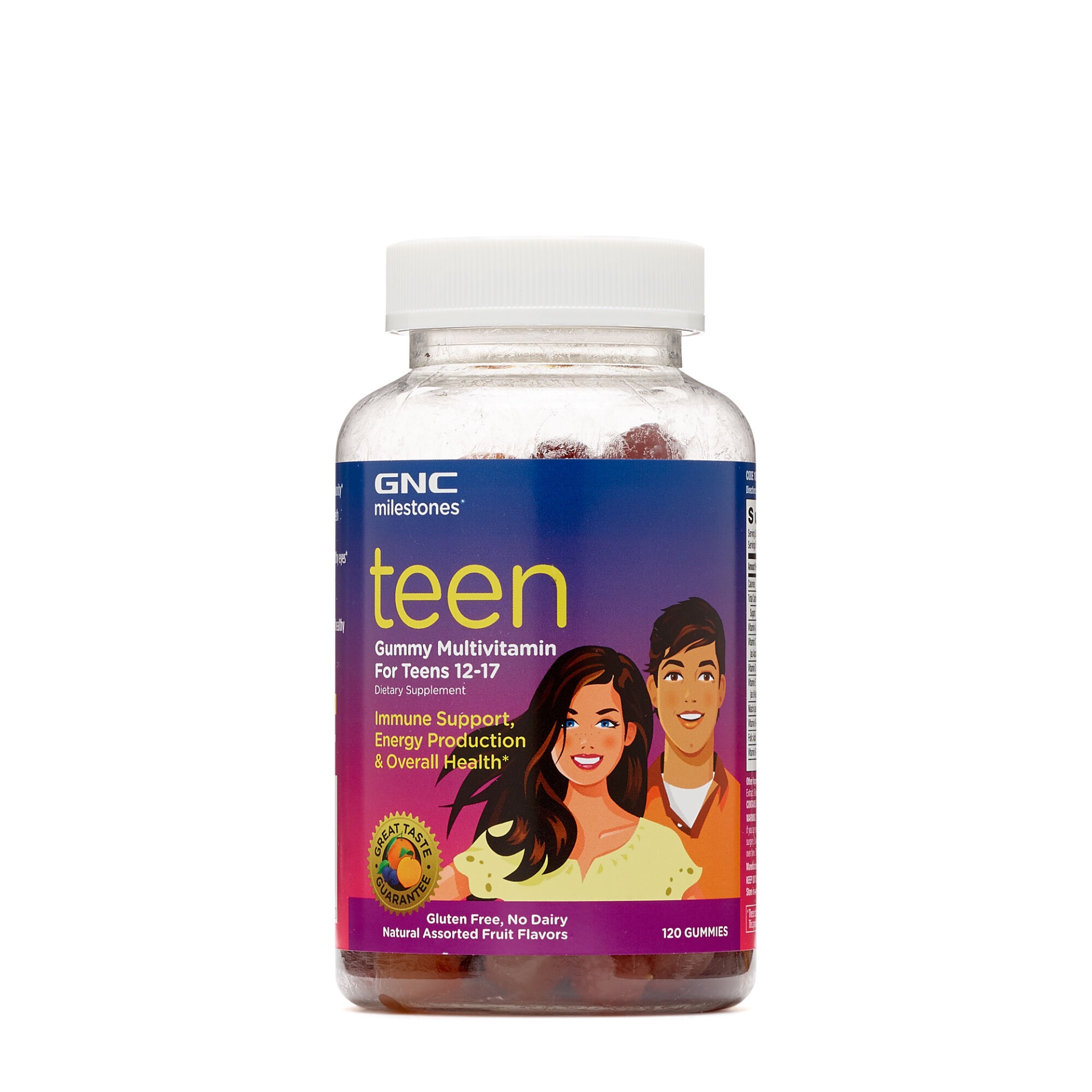 slide 1 of 1, GNC milestones Teen Gummy Multivitamin for Teens 12-17, 120 ct