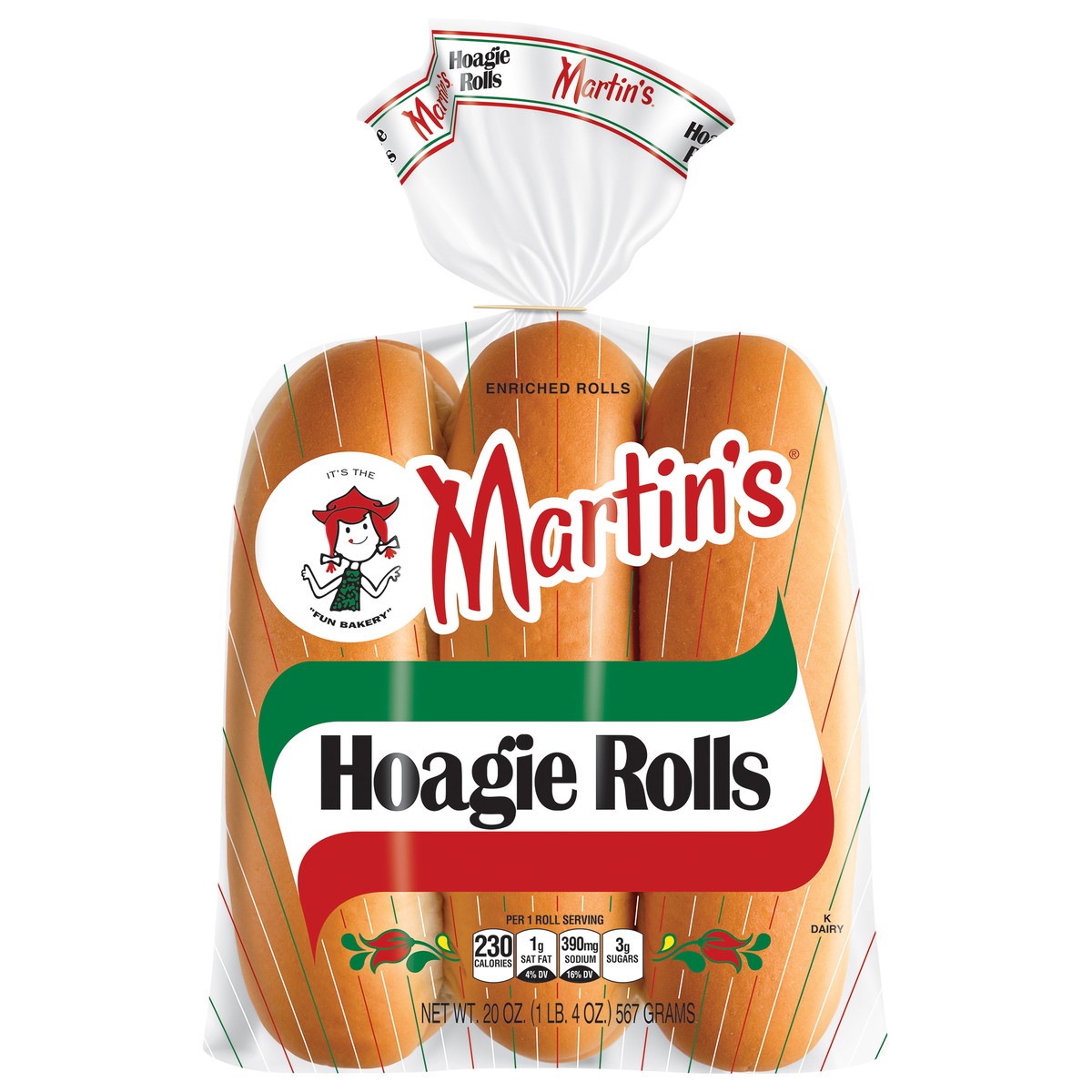 slide 1 of 9, Martin's Hoagie Rolls, 20 oz