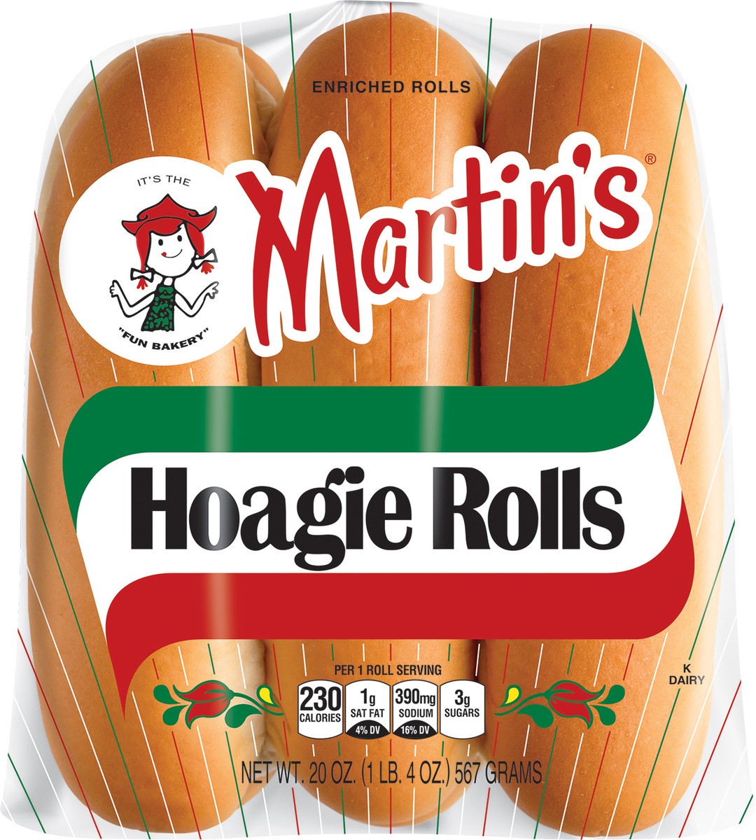 slide 9 of 9, Martin's Hoagie Rolls, 20 oz