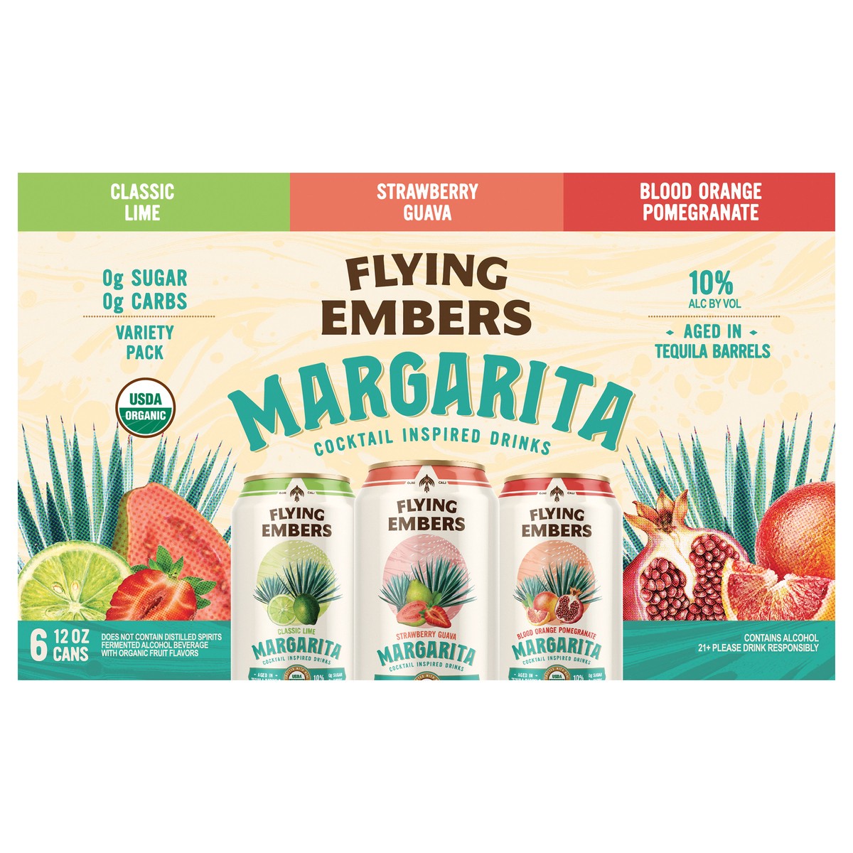 slide 1 of 2, Flying Embers Margarita Variety, 6 ct; 12 fl oz