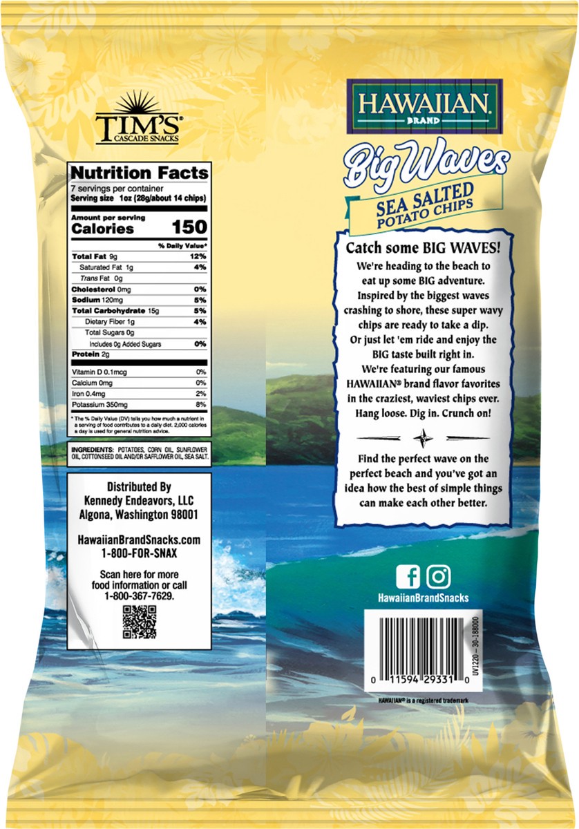 slide 2 of 11, Hawaiian 7 oz Hawaiian Big Waves Sea Salt Chip, 7 oz