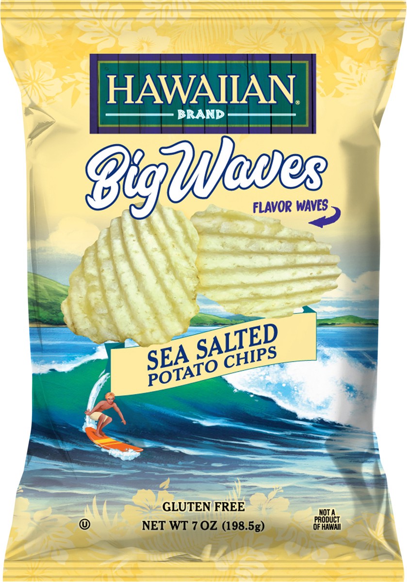 slide 5 of 11, Hawaiian 7 oz Hawaiian Big Waves Sea Salt Chip, 7 oz