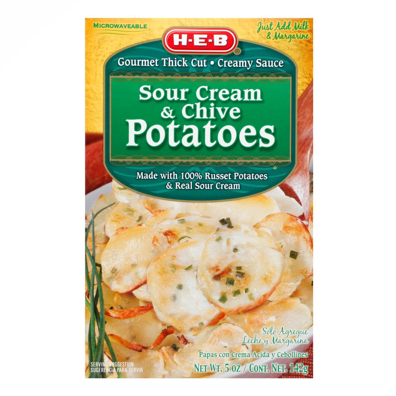 slide 1 of 1, H-E-B Sour Cream & Chive Potatoes - Scalloped Potatoes, 5 oz