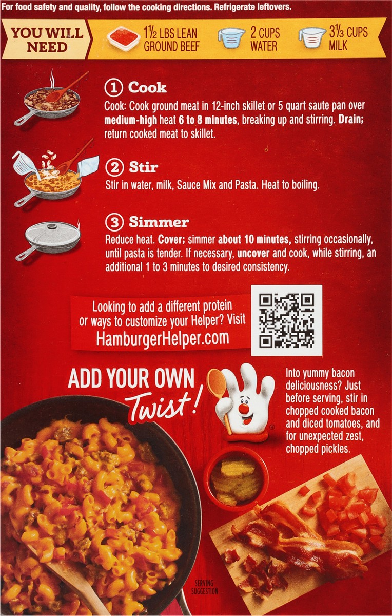 slide 3 of 14, Hamburger Helper Double Cheeseburger Macaroni Value Size 9.6 oz, 9.6 oz